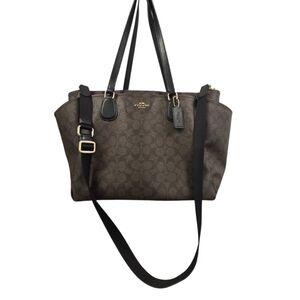 Coach Baby Bag in Signature Canvas Light Gold Brown Black